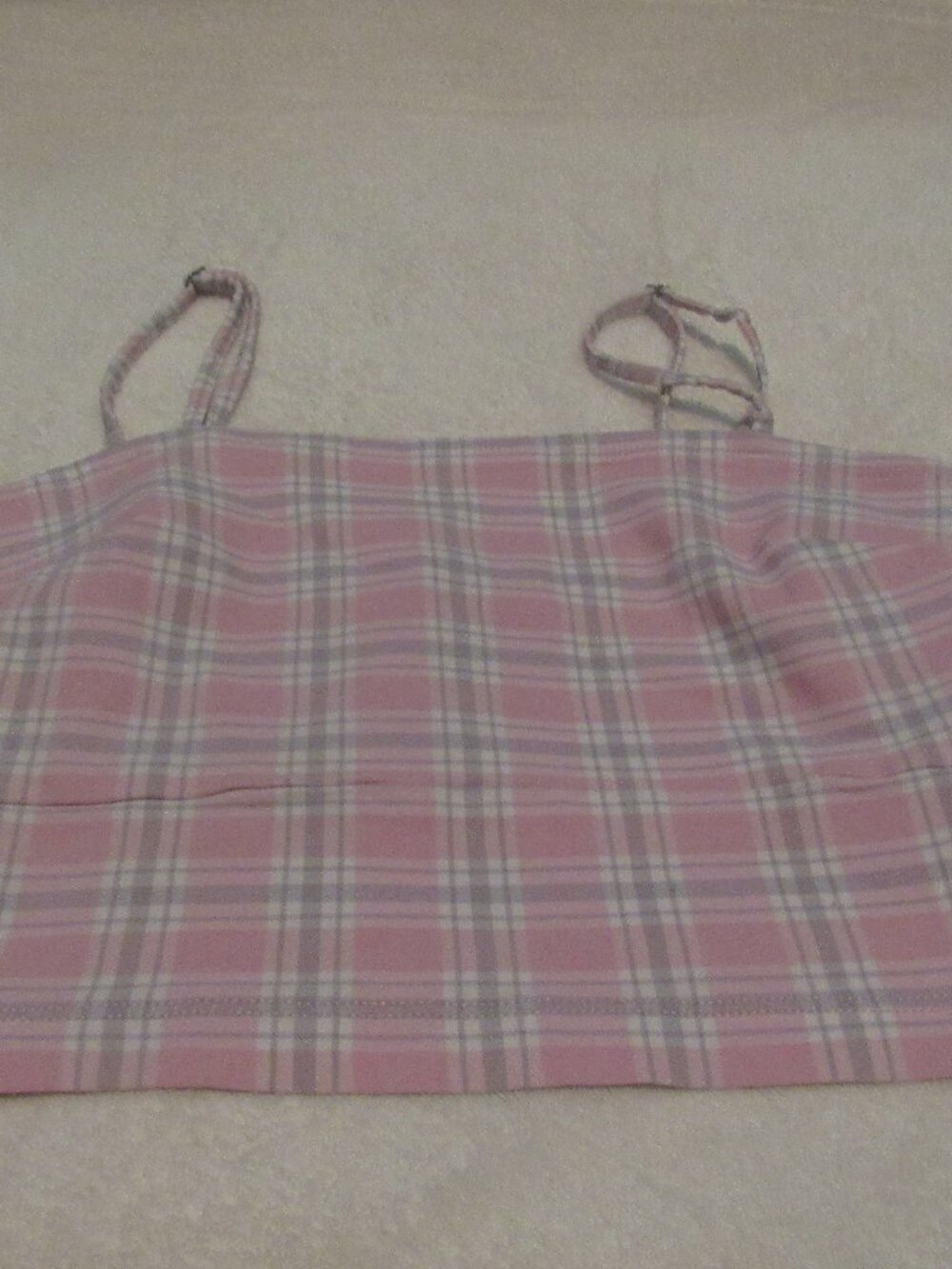 Hollister Crop Top Pink Plaid Top Size Small USED